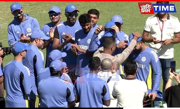 Touching Moment as Assam's Riyan Parag Receives Indian Cap from Proud Father